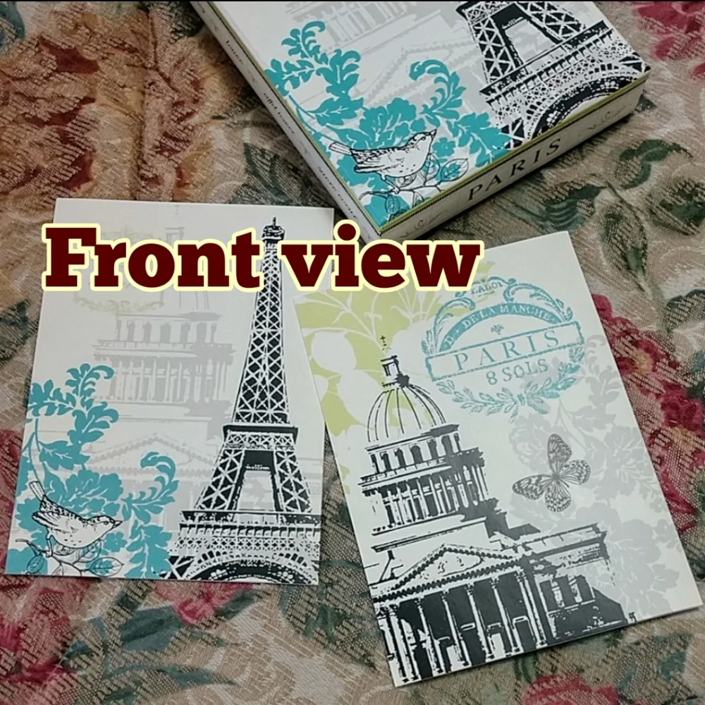 NEW Paris Card Set Eiffel Tower Boxed 20 Deluxe 5x7 Heavy Gauge Stationary w/Env